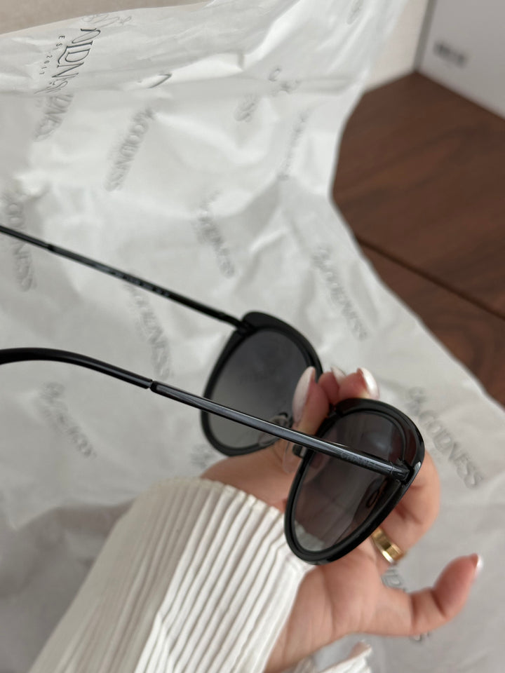 CHANEL CC Cat-Eye Sunglasses（Black）｜Minimalist Chic 🖤🤍