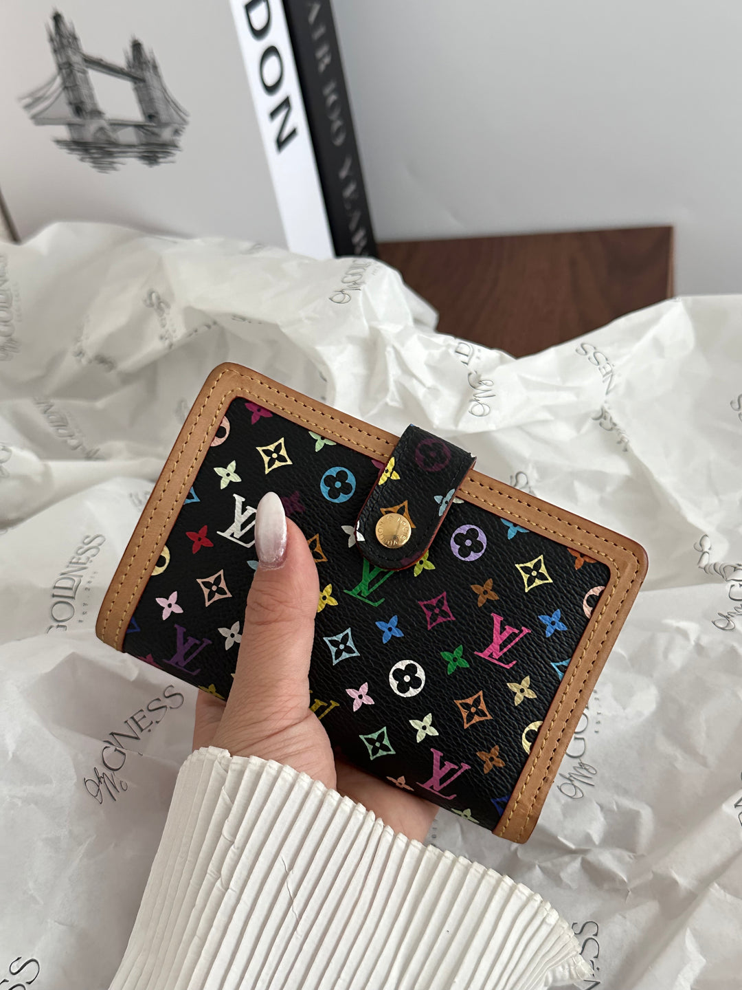 LOUIS VUITTON Multicolore Monogram Wallet（Black × Multicolor）｜Takashi Murakami Collaboration 🌈✨