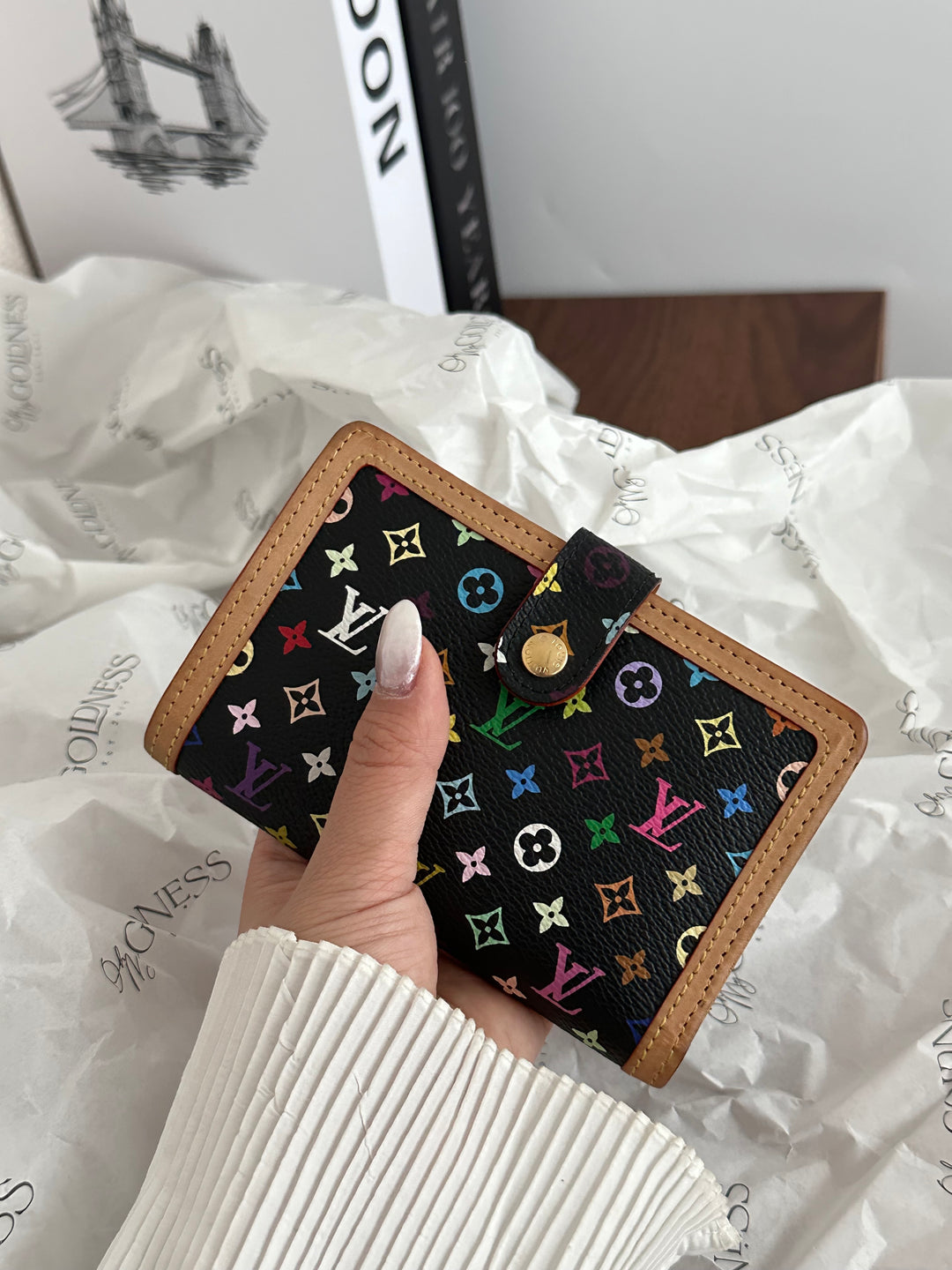 LOUIS VUITTON Multicolore Monogram Wallet（Black × Multicolor）｜Takashi Murakami Collaboration 🌈✨