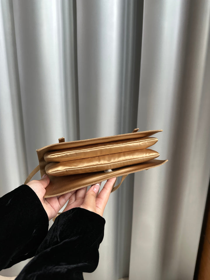 Prada Champagne Satin Shoulder Bag ✨ | Quiet Glamour, Modern Minimalism