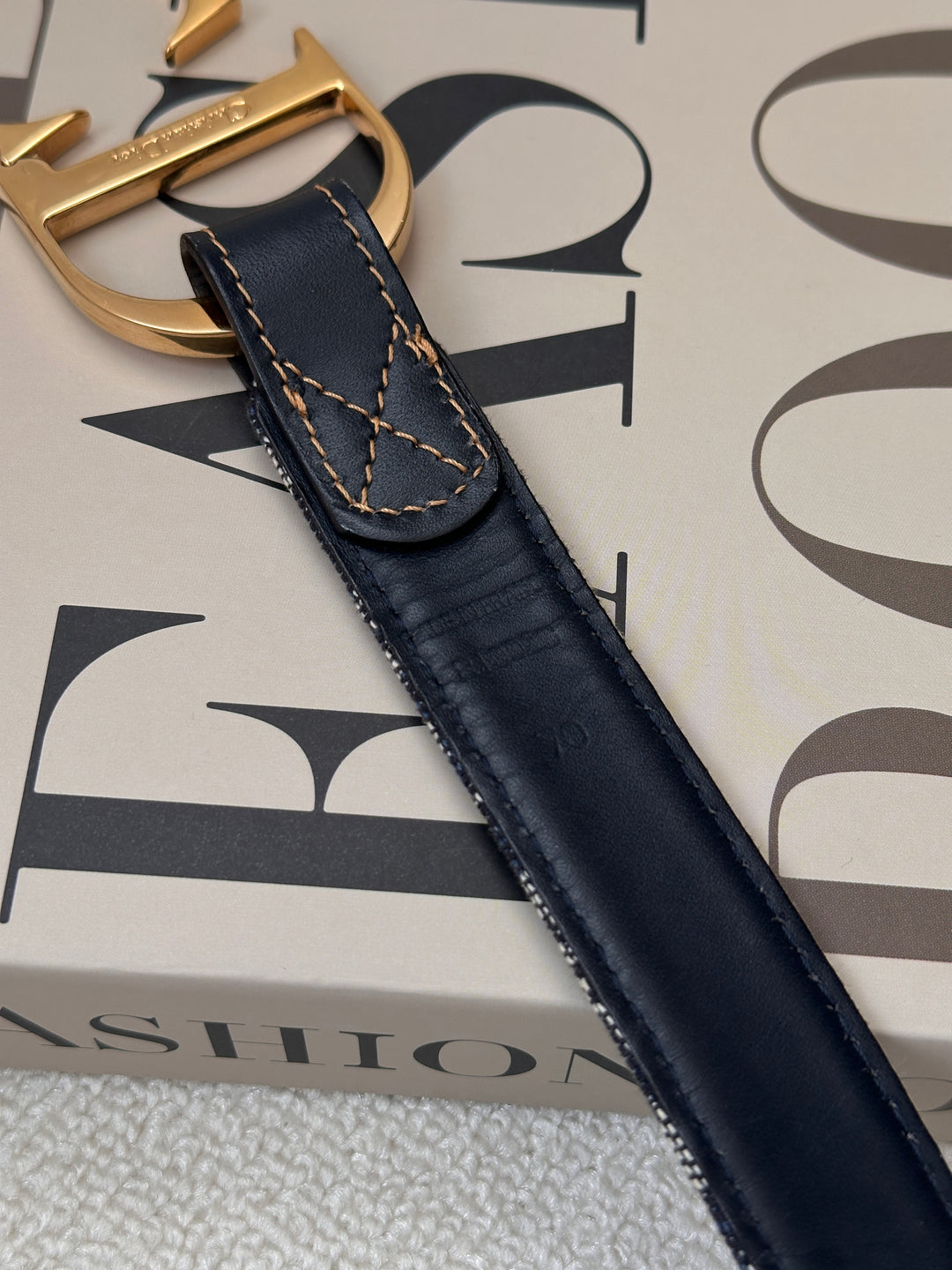 Dior CD Monogram Belt 🖤✨ Gold Large CD Buckle (Size 70)