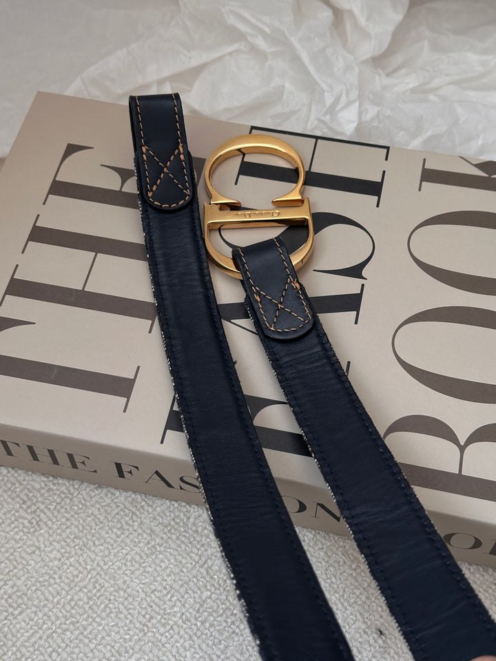 Dior CD Monogram Belt 🖤✨ Gold Large CD Buckle (Size 70)