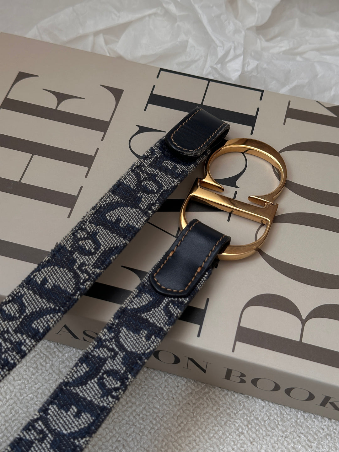 Dior CD Monogram Belt 🖤✨ Gold Large CD Buckle (Size 70)