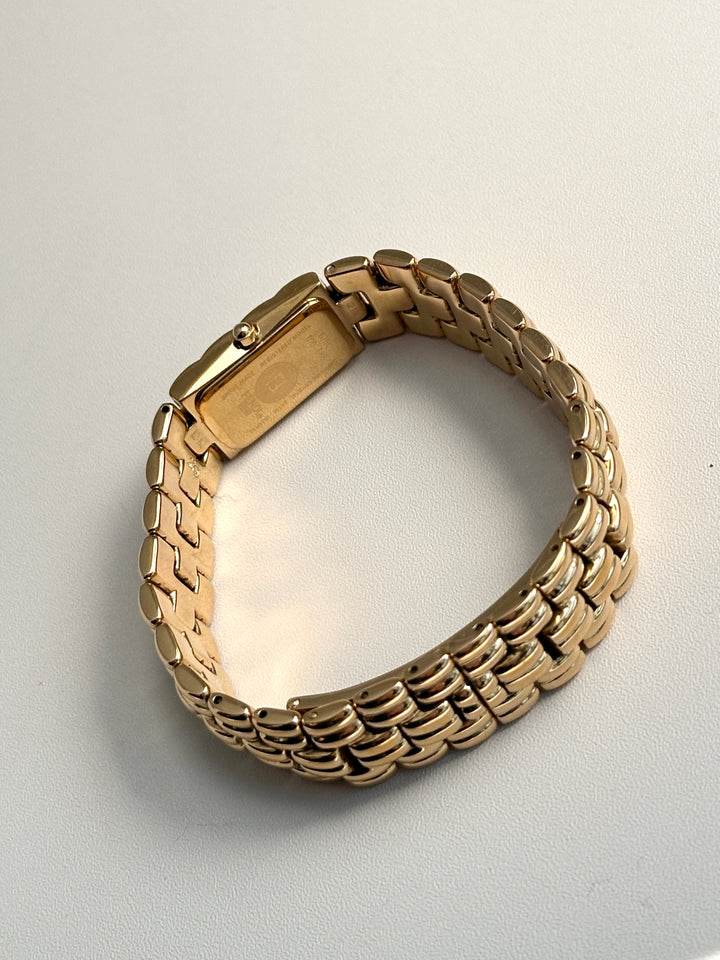 Fendi Rectangular Bracelet Watch ✨｜Slim Gold Case × Roman XII Dial × Elegant Vintage Bracelet