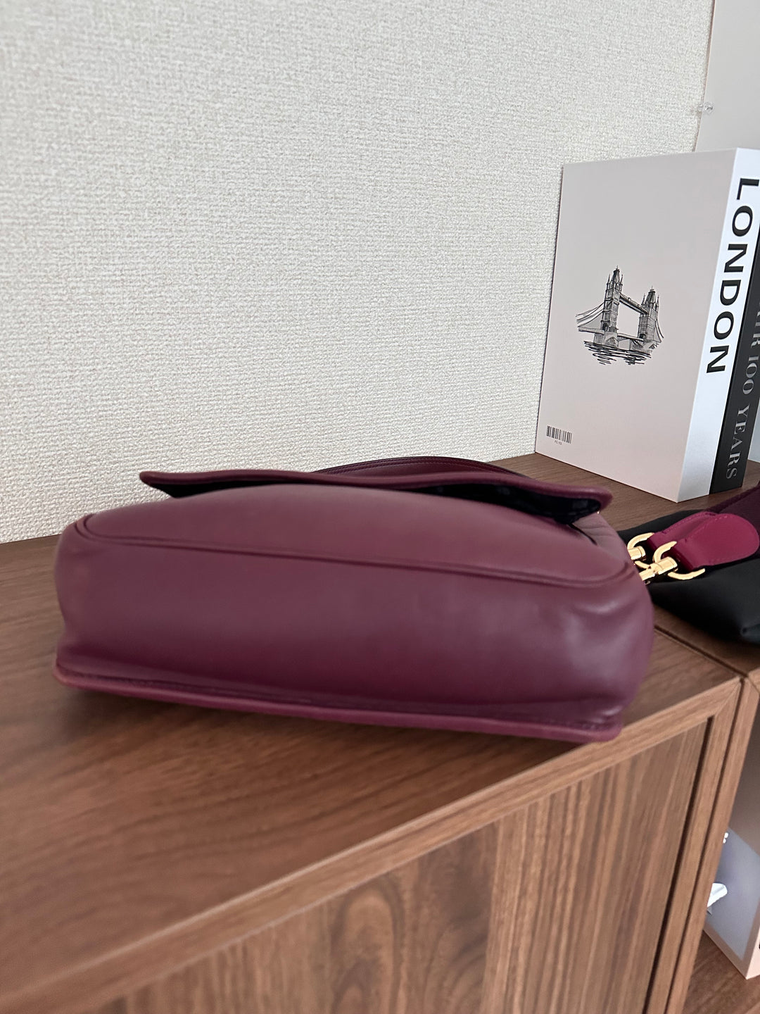 LOEWE Round Logo Hobo Bag（Burgundy Nappa Lambskin）｜Rare Small Size 🤎✨