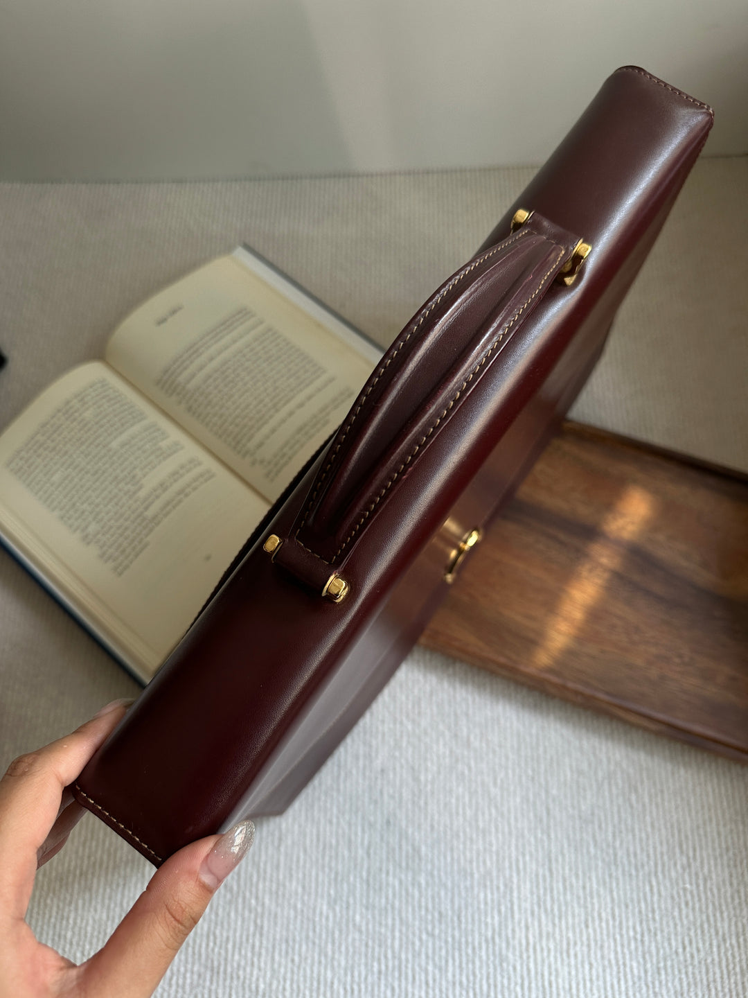 Cartier Classic Burgundy Leather Handbag 🍷 | Understated Elegance, Timeless Sophistication