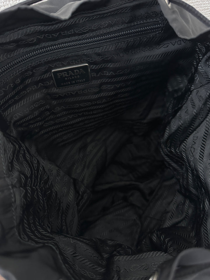 Prada Nylon Backpack 🖤✨ Classic Black & Silver