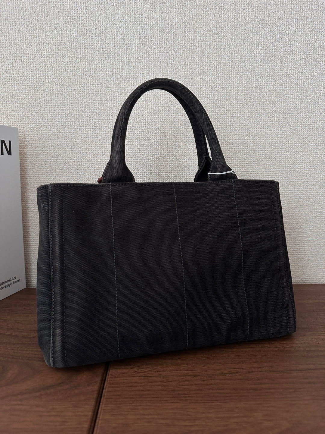 PRADA Studded Denim Tote 🖤✨ Crystal Rivets Small Size