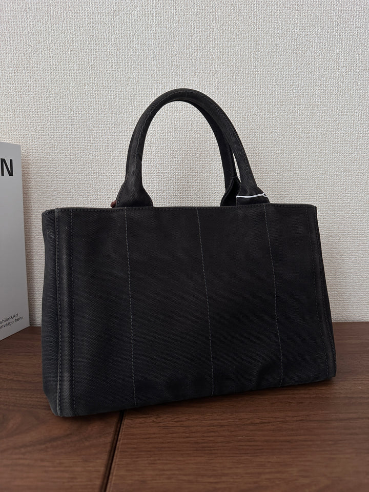 PRADA Studded Denim Tote 🖤✨ Crystal Rivets Small Size