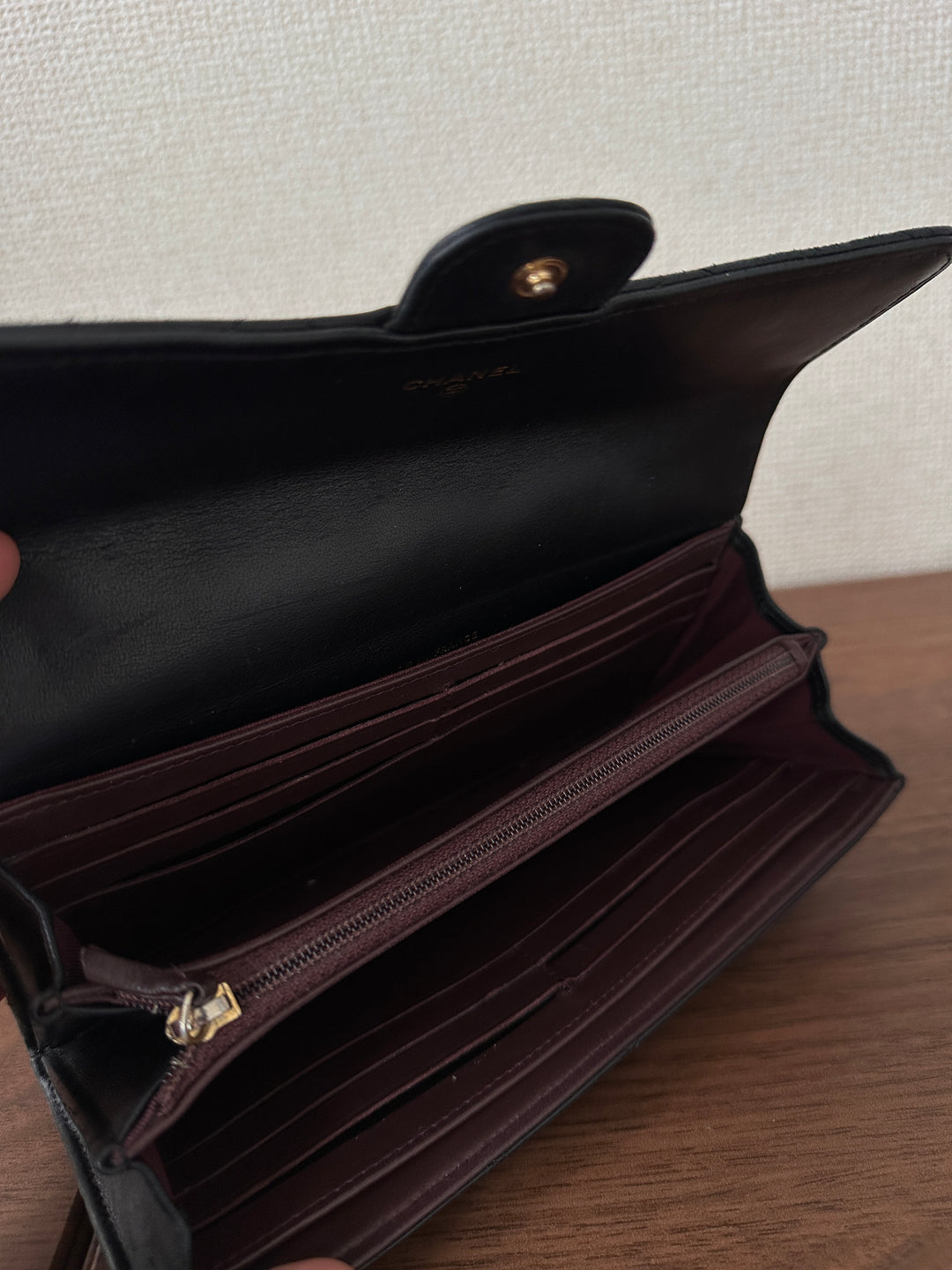 Chanel Classic Flap Long Wallet 🖤✨ Black with Gold CC