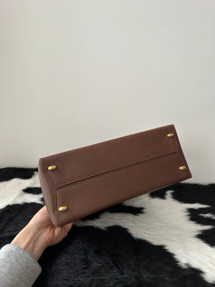 CELINE 🤎 Chocolate Pigskin Kelly Bag｜Rare Material × Structured Elegance × Everyday Durability