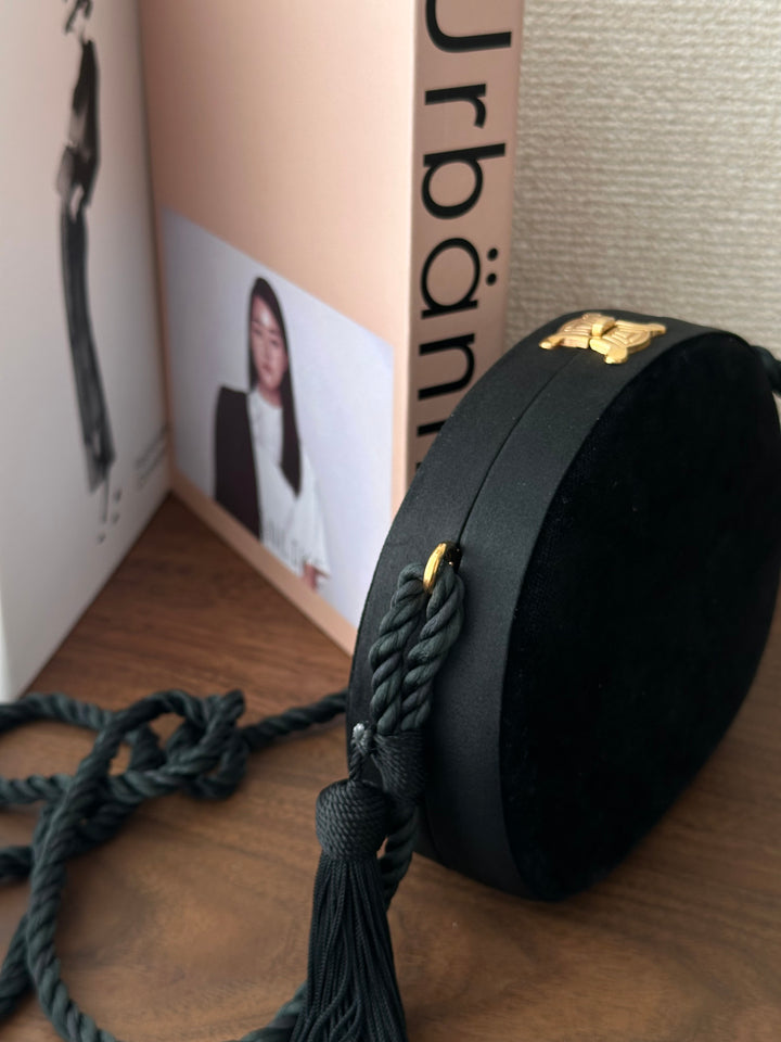CELINE Vintage Velvet Round Tassel Bag（Black × Gold）｜Collector’s Gem 🖤✨