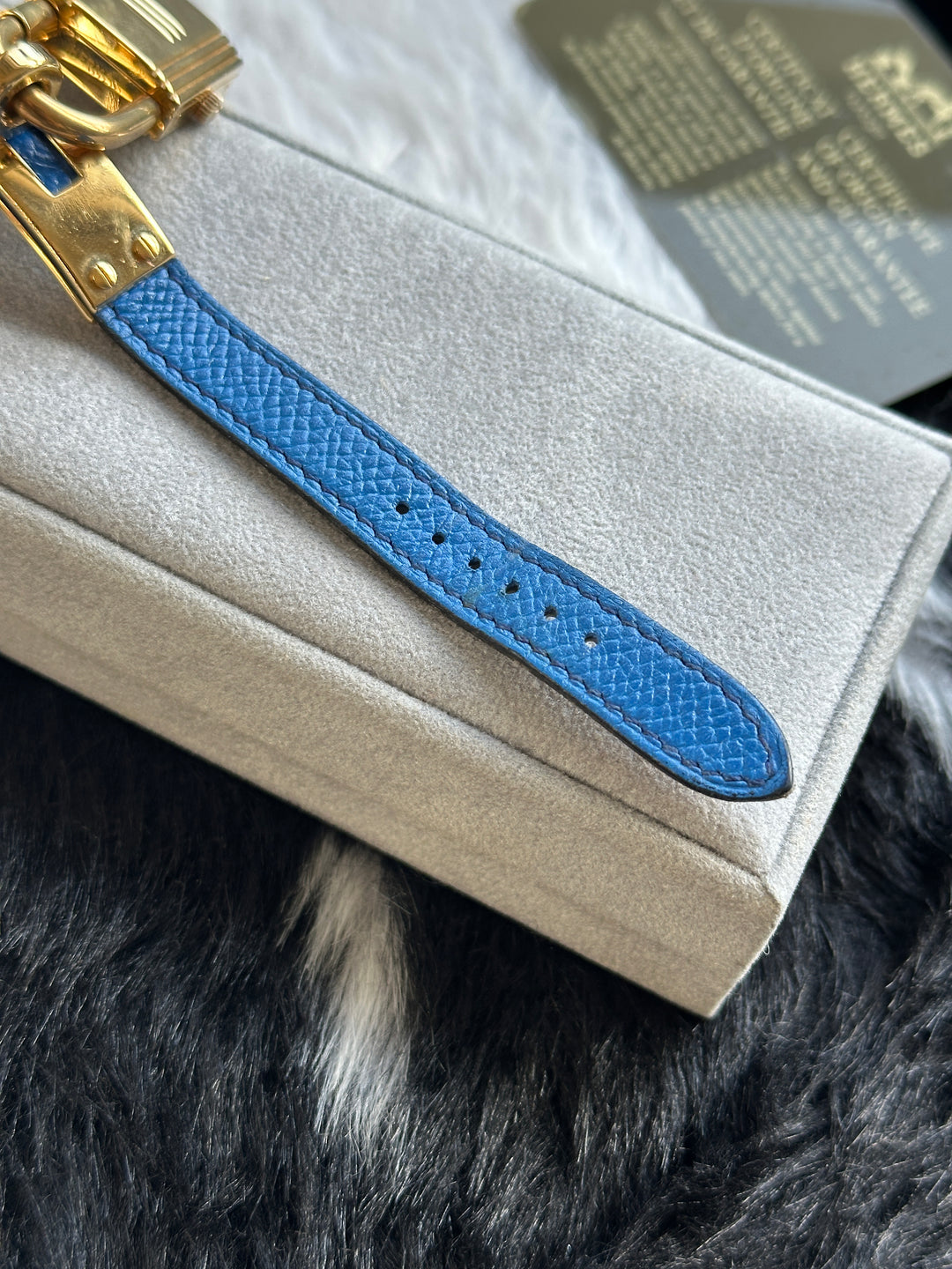 Hermès Kelly Lock Watch 💙｜Padlock Case × Blue Leather Strap × Full Set