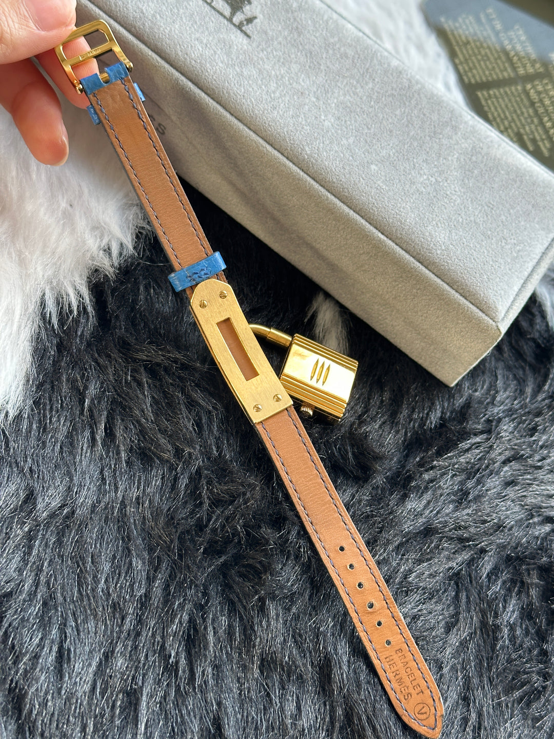 Hermès Kelly Lock Watch 💙｜Padlock Case × Blue Leather Strap × Full Set