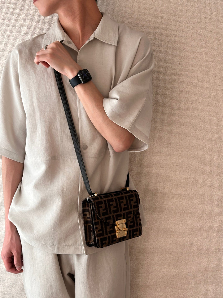 FENDI Brown Zucca Mini Constance Bag｜Gold Lock Closure × Timeless Vintage Elegance 🤎✨ Collector’s Treasure