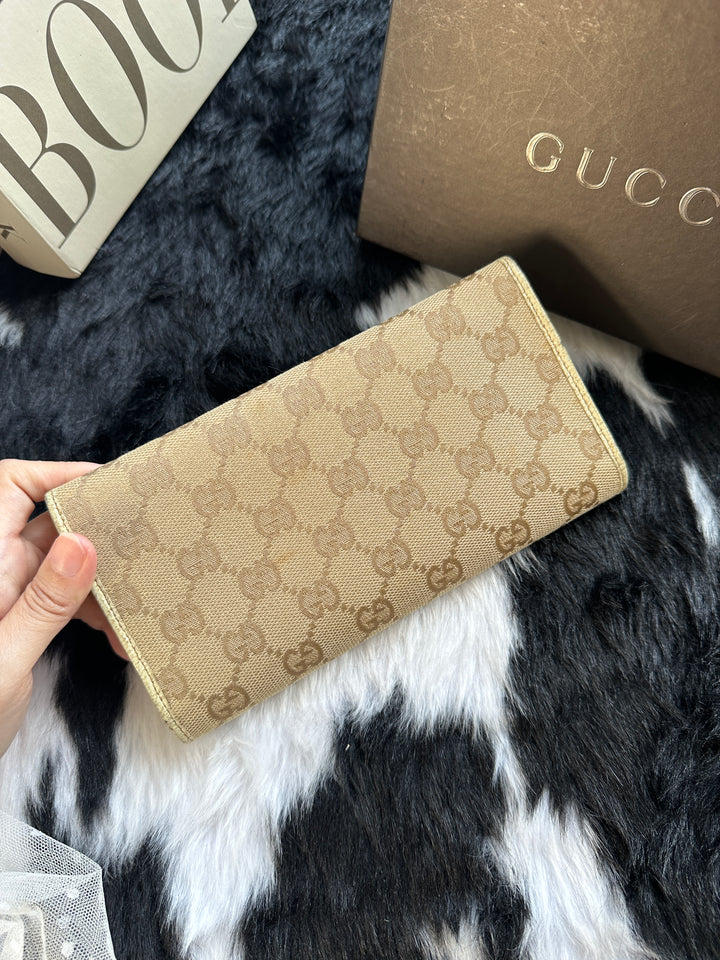Gucci Bamboo GG Canvas Long Wallet 🤎｜Signature Monogram × Bamboo Detail × Spacious Interior