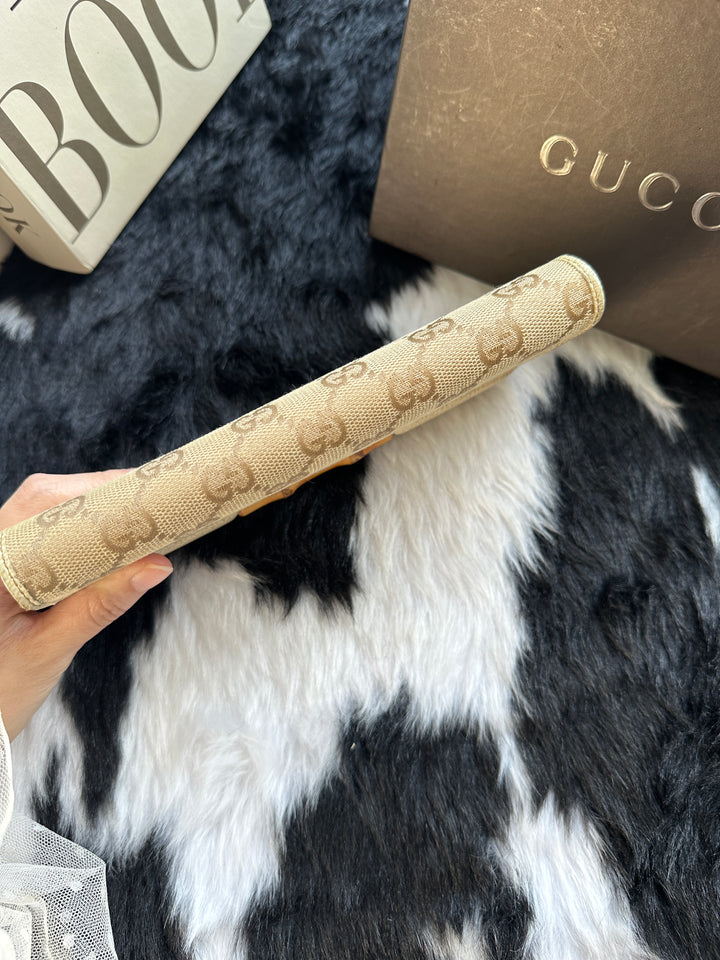 Gucci Bamboo GG Canvas Long Wallet 🤎｜Signature Monogram × Bamboo Detail × Spacious Interior