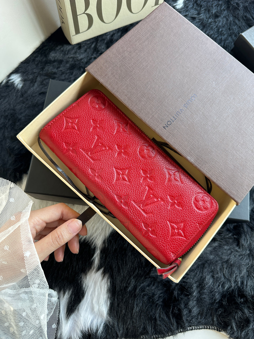 Louis Vuitton Zippy Monogram Empreinte Long Wallet ❤️｜Vibrant Red Leather × Embossed Monogram × Full Set