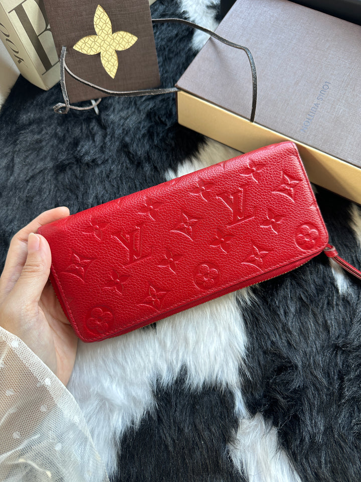Louis Vuitton Zippy Monogram Empreinte Long Wallet ❤️｜Vibrant Red Leather × Embossed Monogram × Full Set