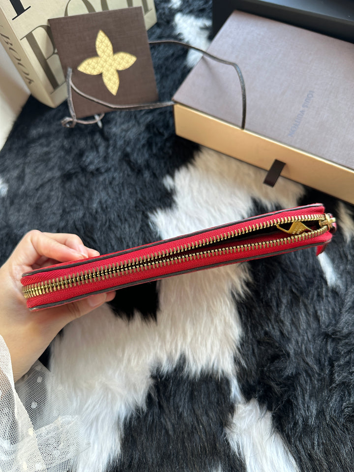 Louis Vuitton Zippy Monogram Empreinte Long Wallet ❤️｜Vibrant Red Leather × Embossed Monogram × Full Set