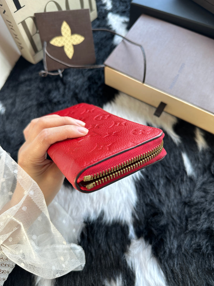 Louis Vuitton Zippy Monogram Empreinte Long Wallet ❤️｜Vibrant Red Leather × Embossed Monogram × Full Set