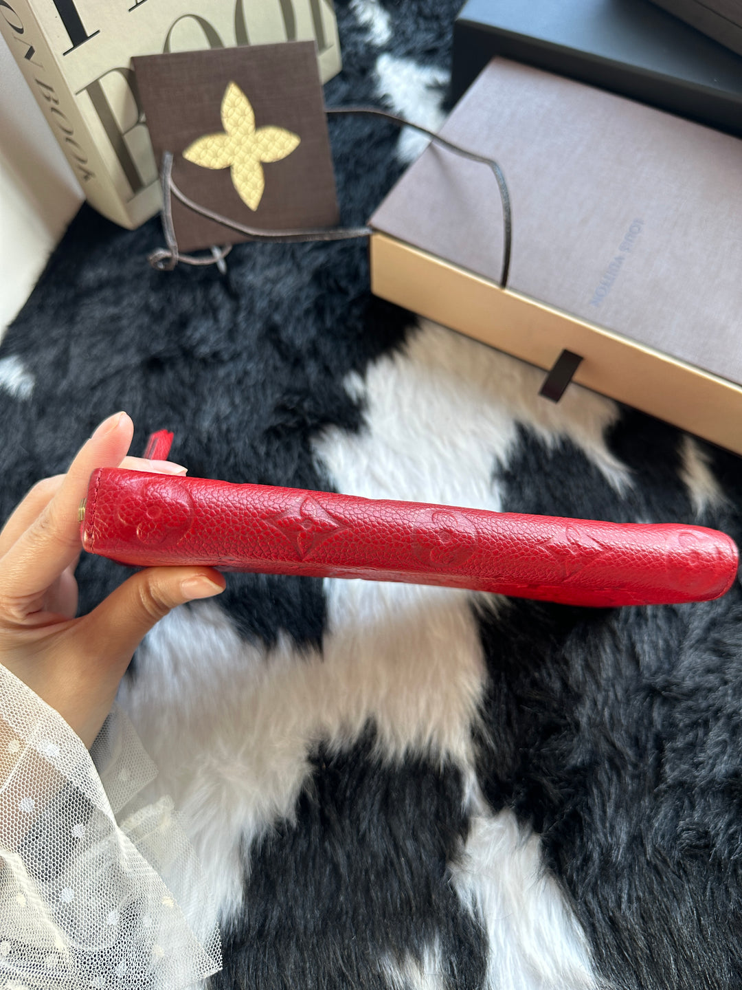 Louis Vuitton Zippy Monogram Empreinte Long Wallet ❤️｜Vibrant Red Leather × Embossed Monogram × Full Set