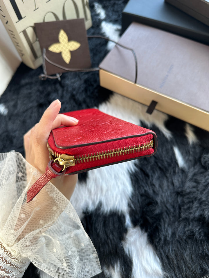 Louis Vuitton Zippy Monogram Empreinte Long Wallet ❤️｜Vibrant Red Leather × Embossed Monogram × Full Set
