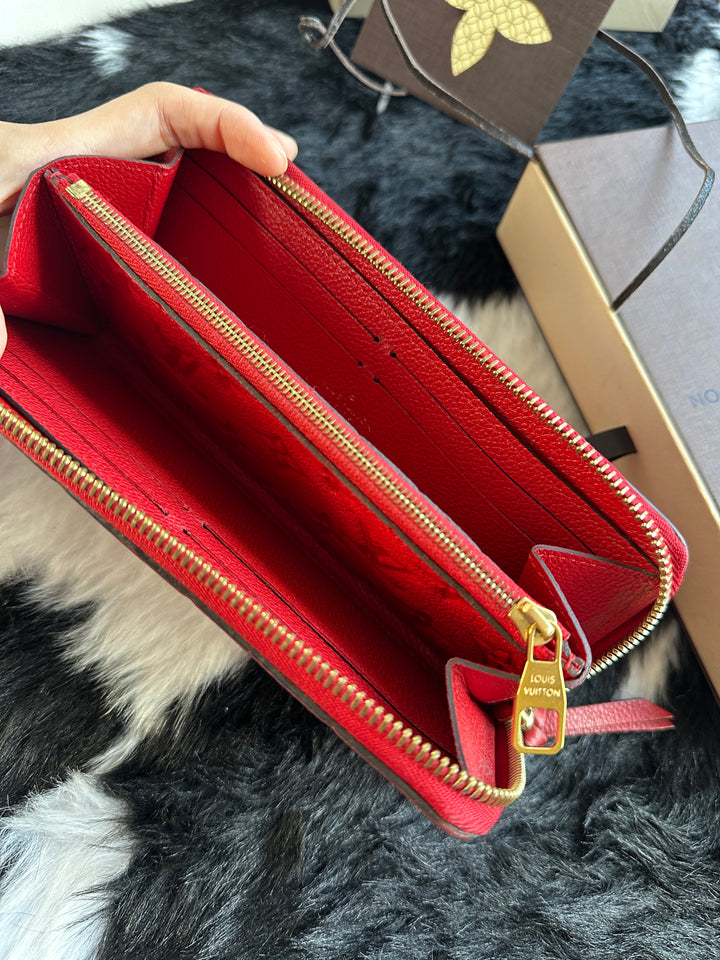 Louis Vuitton Zippy Monogram Empreinte Long Wallet ❤️｜Vibrant Red Leather × Embossed Monogram × Full Set