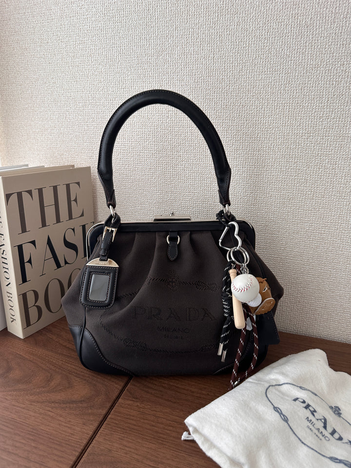 Prada Canvas & Leather Doctor Bag 🖤✨ Rare Vintage with Key