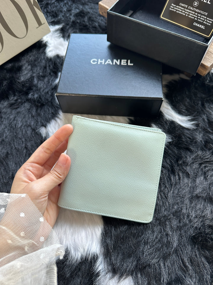 Chanel Mint Green Short Wallet 🩵｜Rare Macaron Mint × Compact Size × Full Set