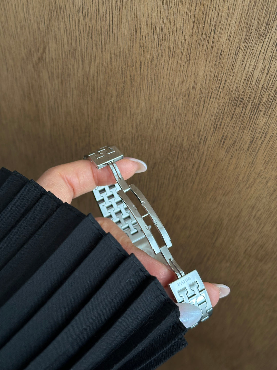 Hermes Heure H Stainless Steel Watch ⌚🖤 (with box)