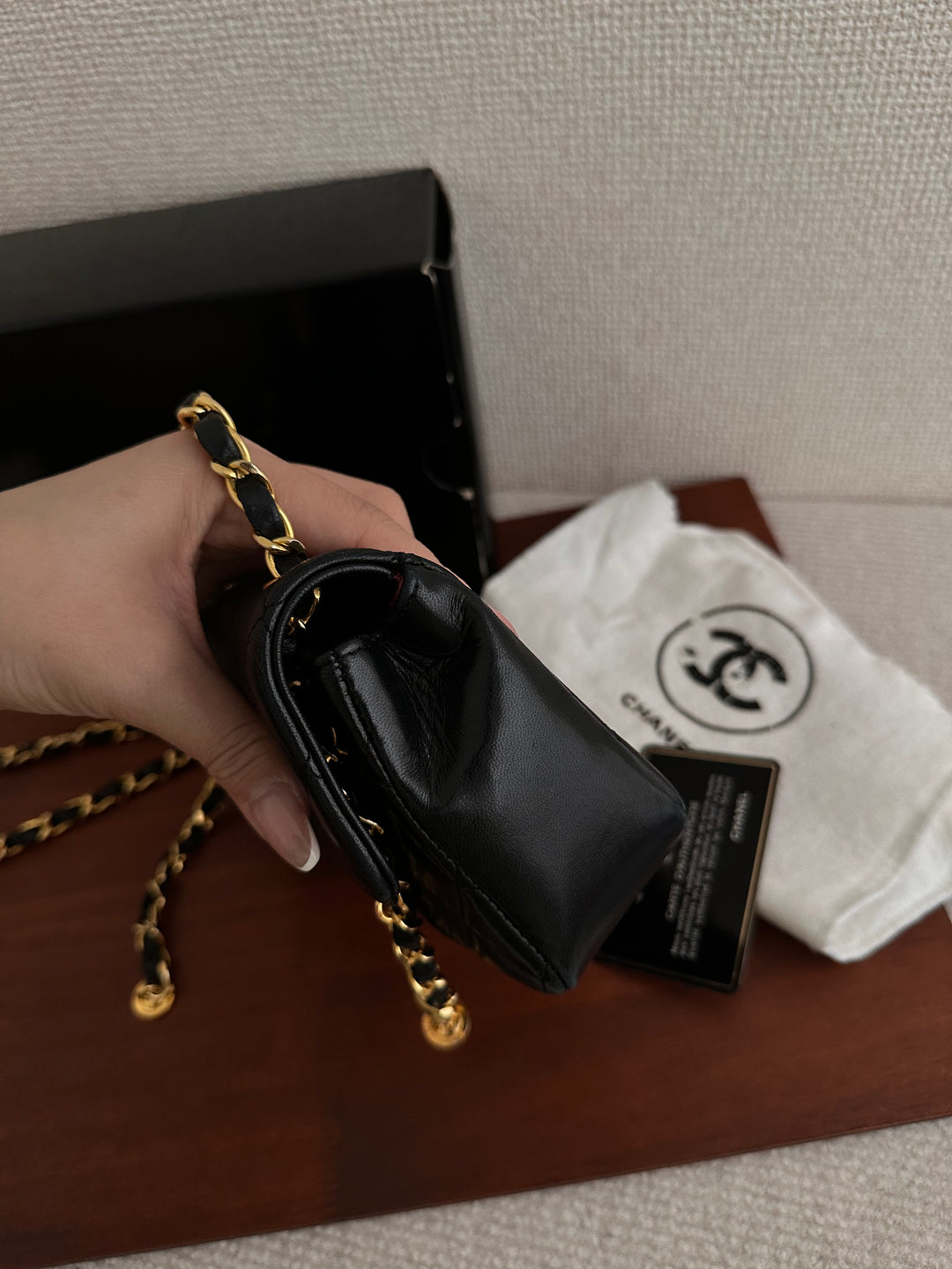 CHANEL Black Coco Button Flap – Classic Quilted Leather 🖤 Rare Full-Set with Original Inner Pocket