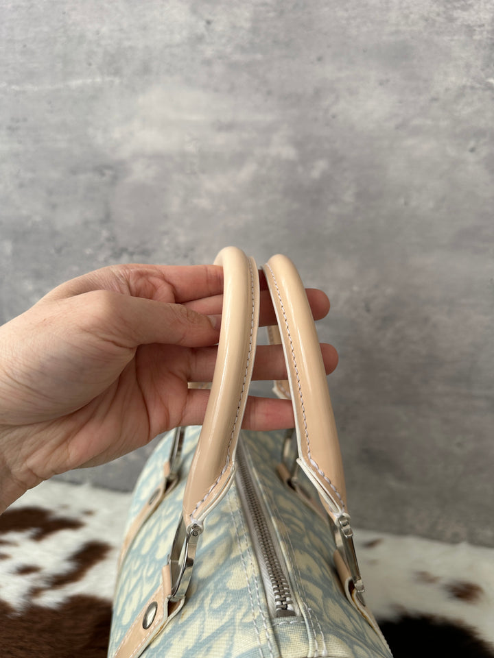 Dior “Baby Blue Mini Boston Bag” 🩵✨ | Rare Mini Size with Iconic Key Lock