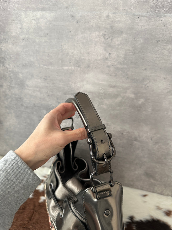 Burberry “Patchwork Check Leather Hobo” ✨ | Rare Sculptural Design with Iconic Vintage Check