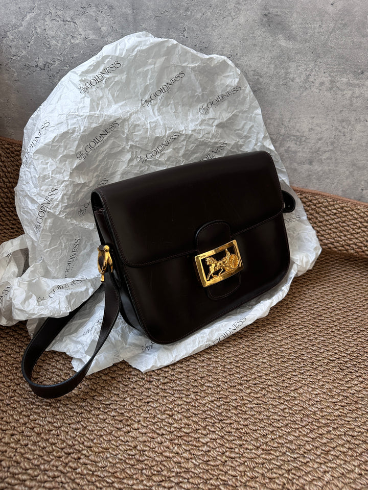 CELINE Chocolate Brown Carriage Buckle Shoulder Bag 🤎✨