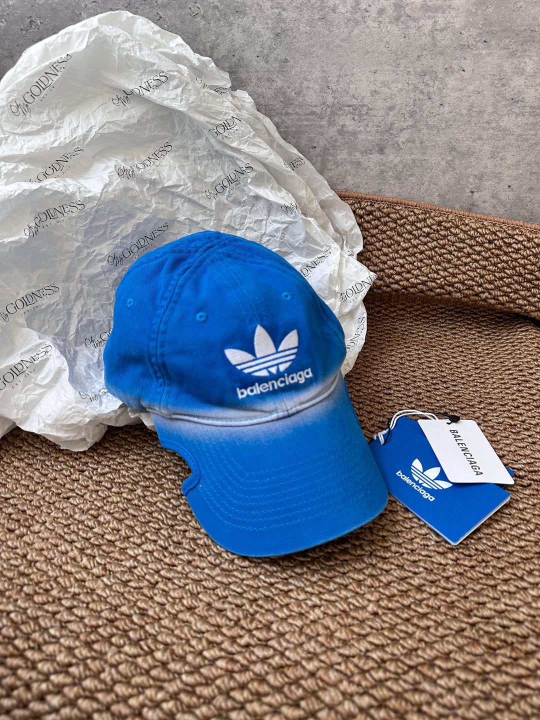 BALENCIAGA x adidas Blue Logo Cap 💙｜Rare Collaboration Piece
