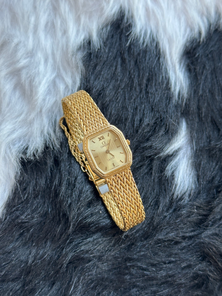 Omega De Ville Vintage Watch ✨｜New Woven Bracelet × Champagne-Gold Dial × Jewellery-Like Elegance
