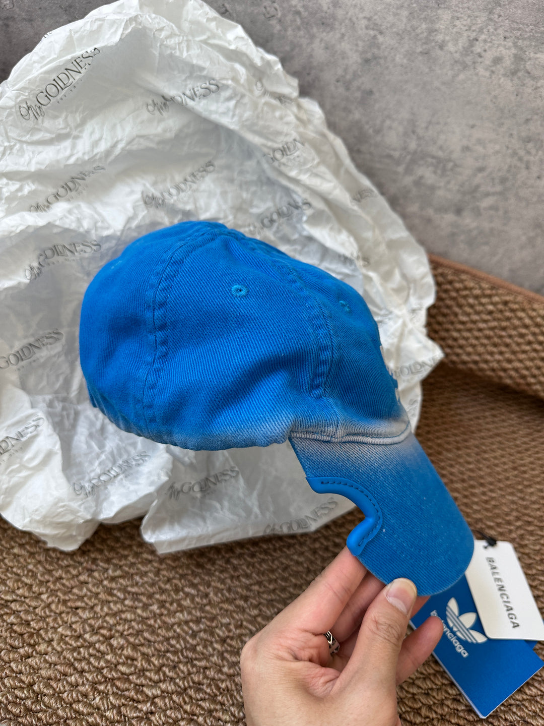 BALENCIAGA x adidas Blue Logo Cap 💙｜Rare Collaboration Piece