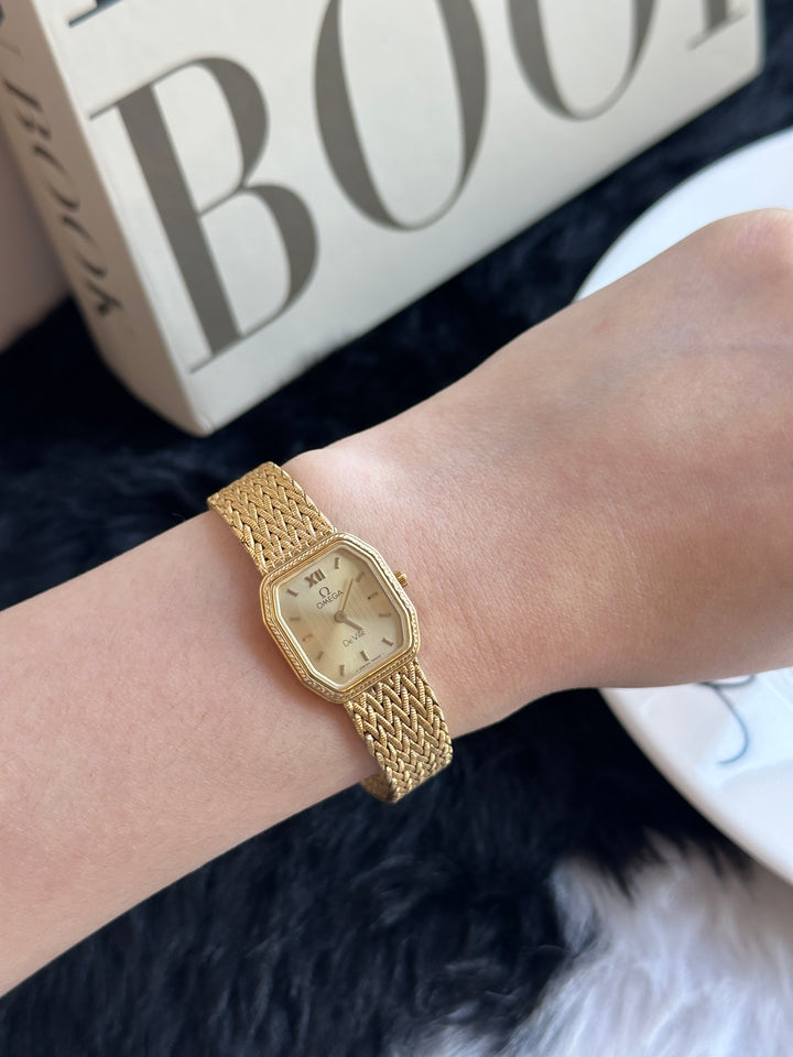 Omega De Ville Vintage Watch ✨｜New Woven Bracelet × Champagne-Gold Dial × Jewellery-Like Elegance