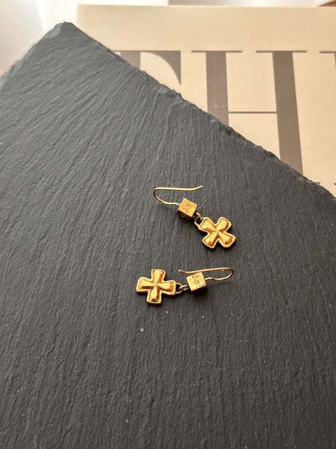 CHANEL Vintage Cross Earrings – Rare Chrome Hearts Inspired 🖤✨