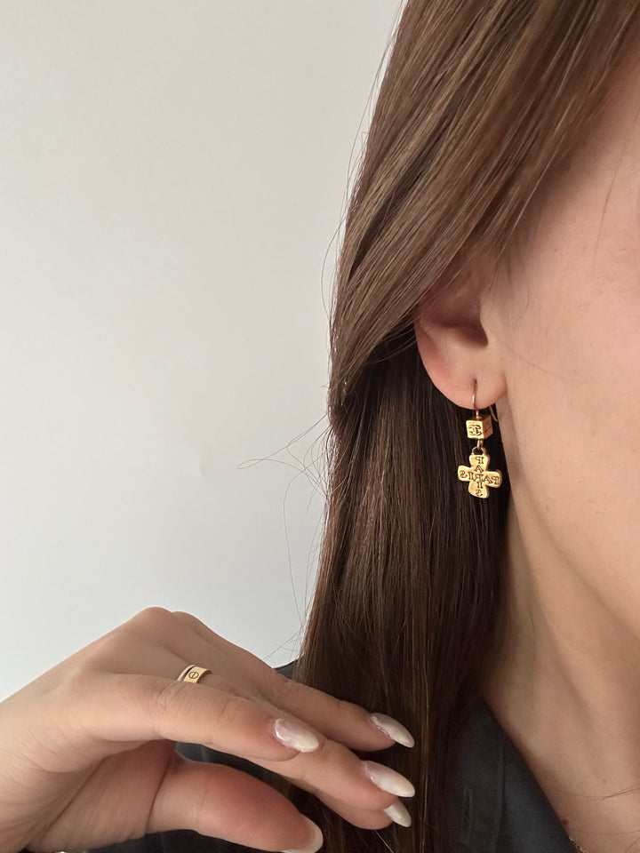 CHANEL Vintage Cross Earrings – Rare Chrome Hearts Inspired 🖤✨
