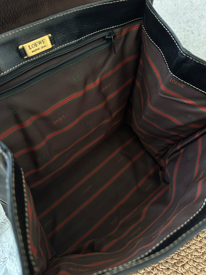 LOEWE Two-Tone Chocolate Snake-Bone Shoulder Bag 🤎｜Rare Vintage Classic