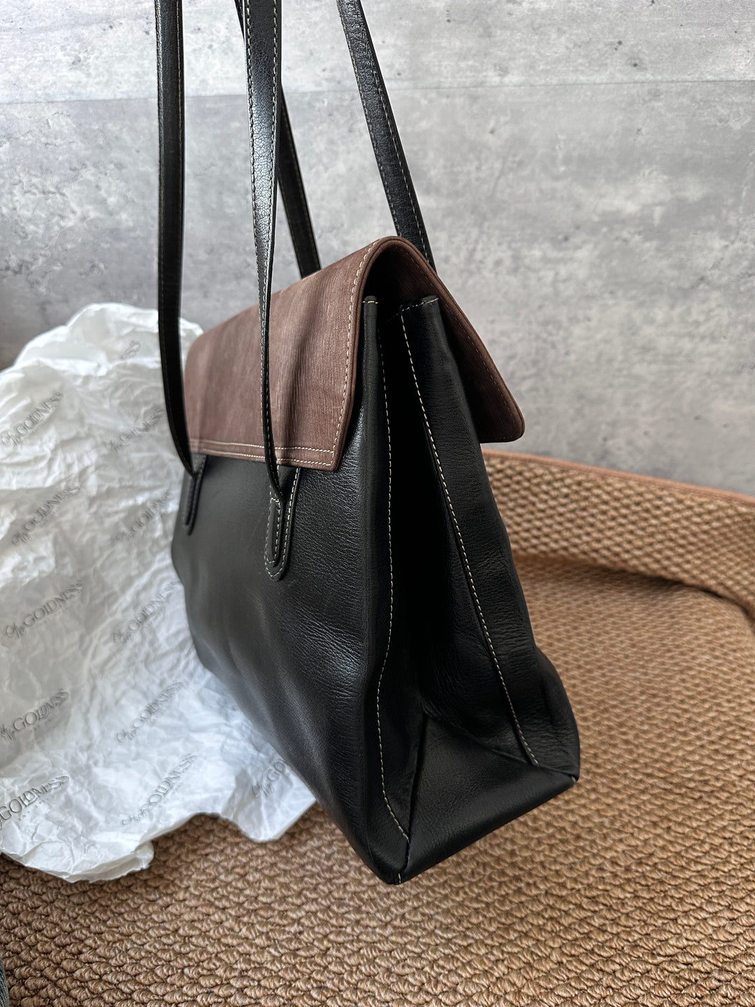 LOEWE Two-Tone Chocolate Snake-Bone Shoulder Bag 🤎｜Rare Vintage Classic