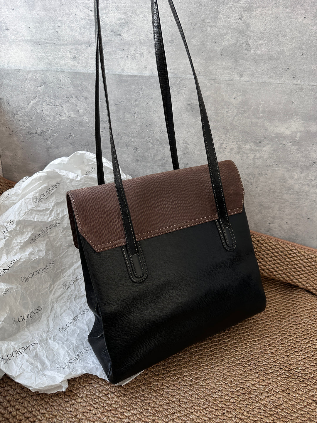 LOEWE Two-Tone Chocolate Snake-Bone Shoulder Bag 🤎｜Rare Vintage Classic