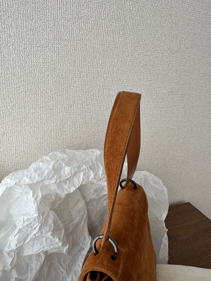 Ferragamo Suede Mini Kelly 🤎✨ Caramel Elegance