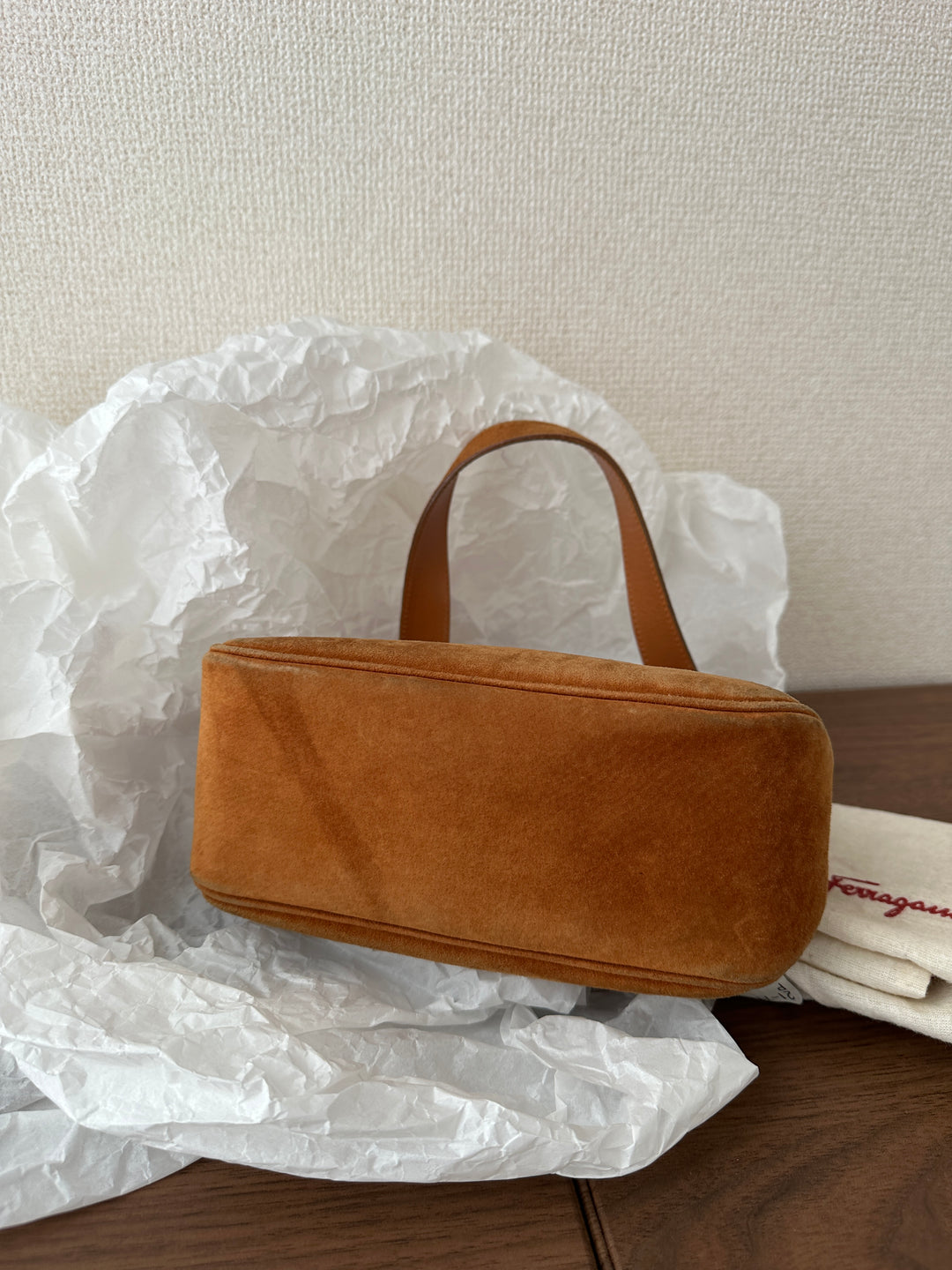 Ferragamo Suede Mini Kelly 🤎✨ Caramel Elegance
