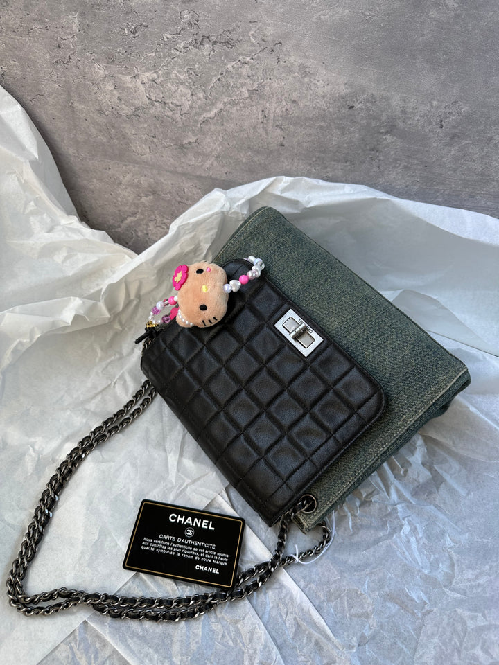 CHANEL Denim & Leather Chain Bag – Small Yuanbao Style 🖤✨