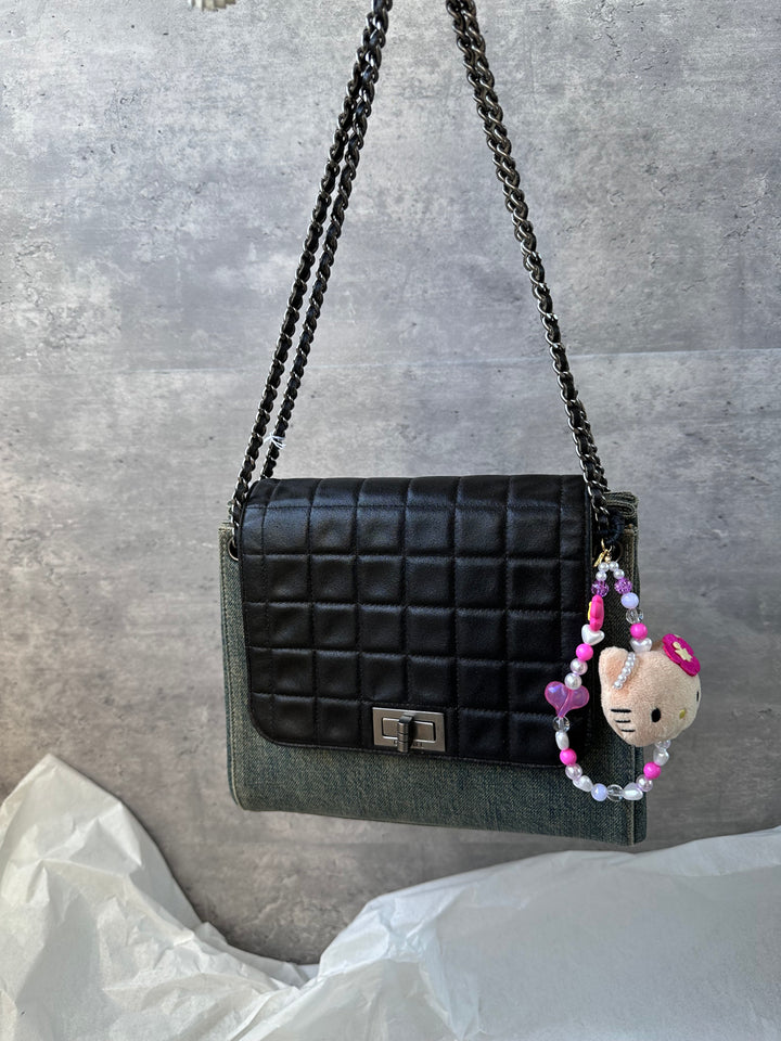 CHANEL Denim & Leather Chain Bag – Small Yuanbao Style 🖤✨