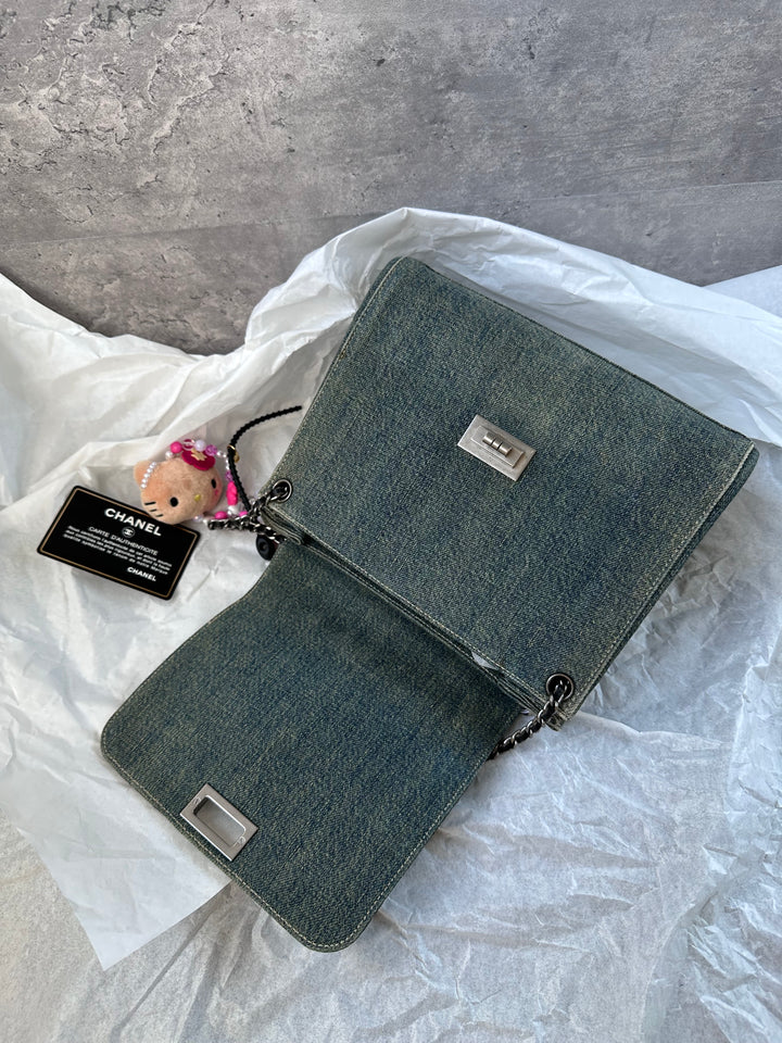 CHANEL Denim & Leather Chain Bag – Small Yuanbao Style 🖤✨