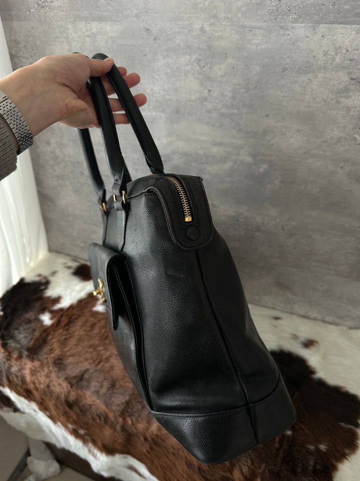 Chanel “Double CC Caviar Tote” 🖤✨ | Spacious, Structured & Stunning Gold Ball Detail